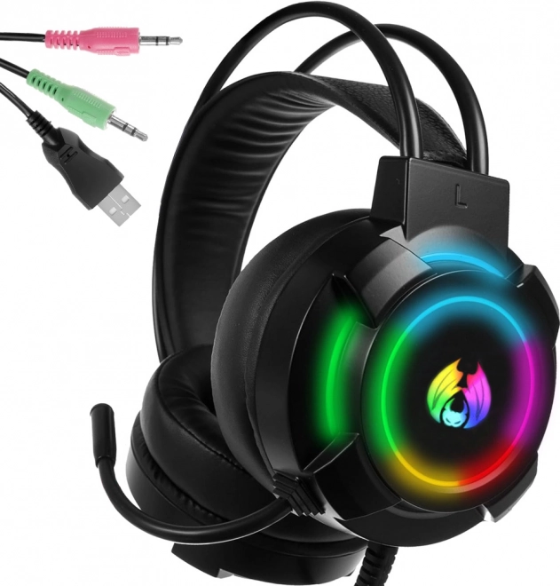 Gaming Headphones with LED RGB Backlight and Microphone