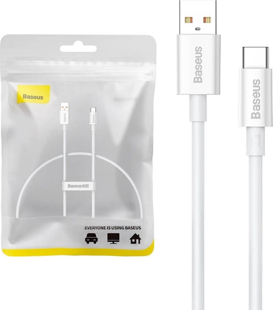 USB‑C cable BASEUS Superior with display 100 W, 0.25 m, white