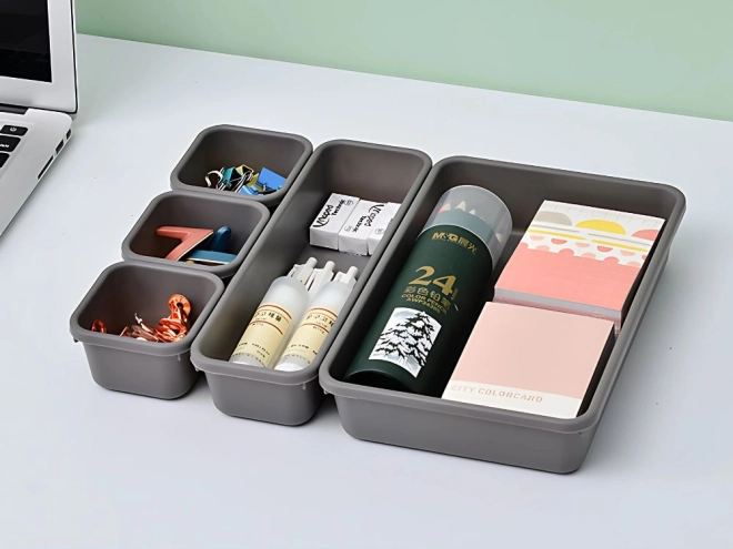 Set van 8 kunststof organizers voor lades