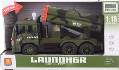 Militair voertuig met raketten voor kinderen