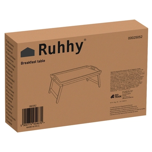 Table pliante en bambou pour lit avec fonction ordinateur portable