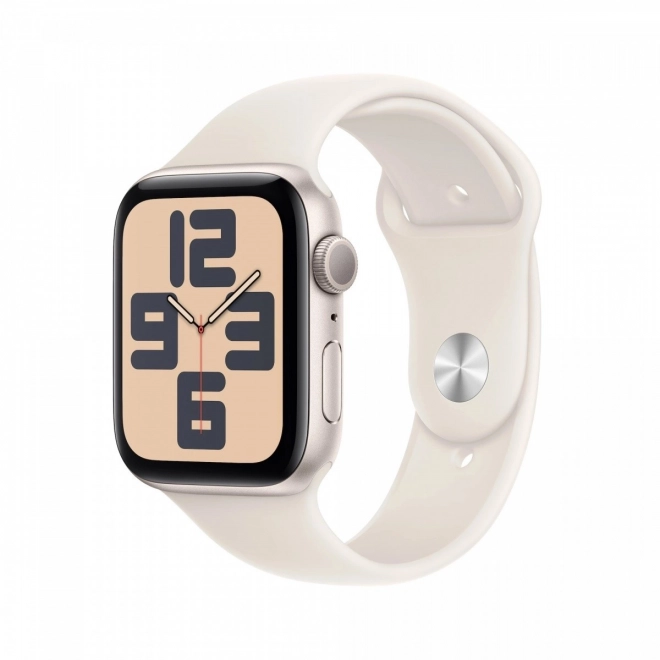 Apple Watch SE GPS 40 mm aluminium behuizing in de kleur maanlicht met sportband in de kleur maanlicht - maat S/M