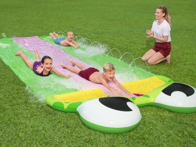 Toboggan aquatique triple Bestway H2O GO! 488 cm grenouille