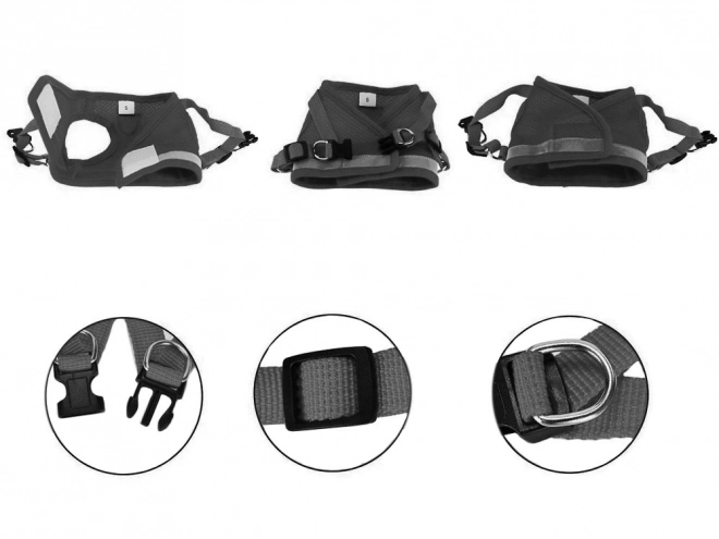 Soft Reflective No-Pull Pet Harness XS for Dogs, Cats, and Rabbits