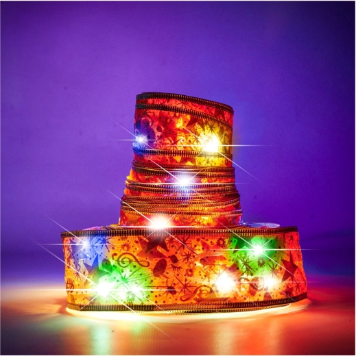 Decoratieve LED-lint 10 m, 100 LED op batterijen – Multicolor