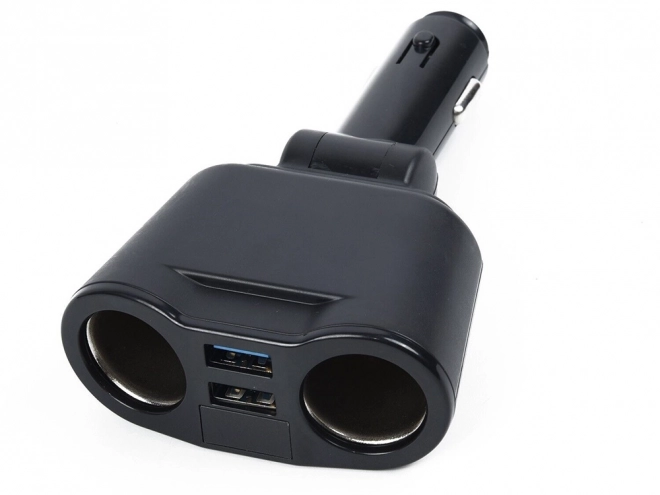 Car Cigarette Lighter Splitter Charger with 2 USB Ports and Voltmeter