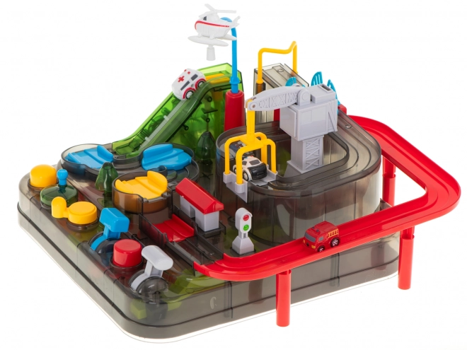 Circuit automobile multifonction avec hélicoptère