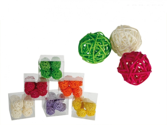 Set van decoratieve balletjes van rotan – Oranje