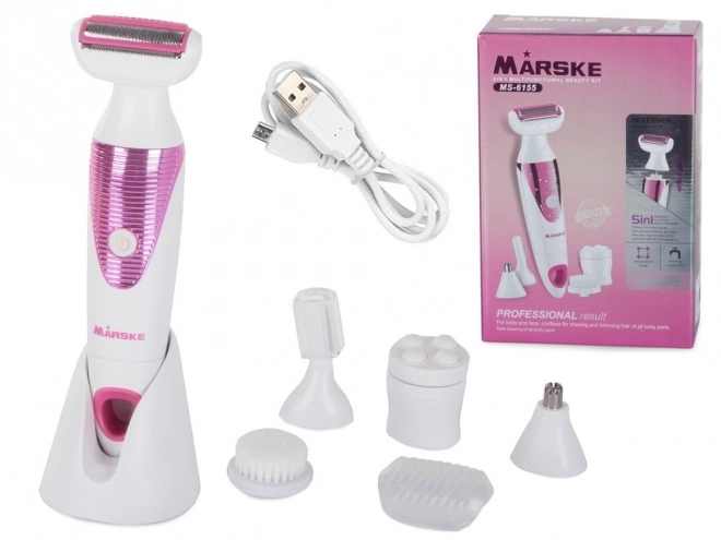 Dames multifunctionele epilator en scheerapparaat 5-in-1 met draadloze standaard