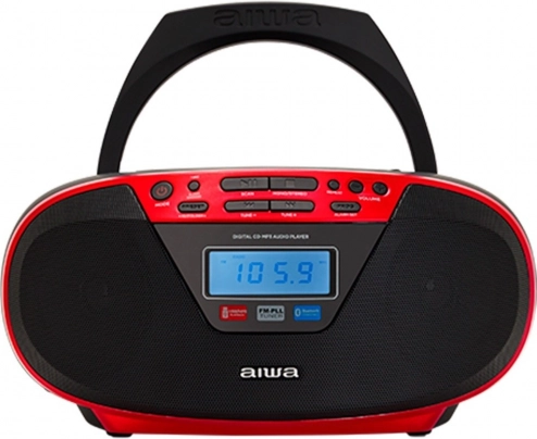 boombox portable aiwa avec cd/mp3, fm pll et bluetooth