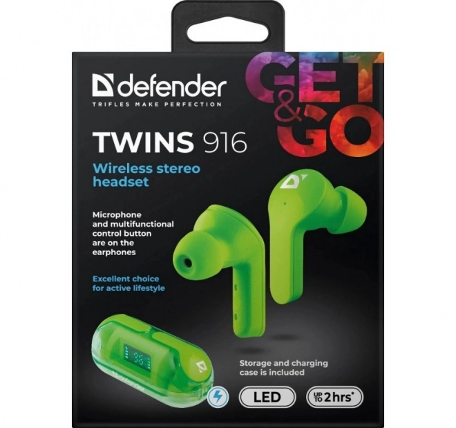 Draadloze oortelefoons Twins 916 groen