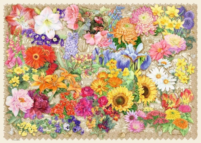 Puzzel 1000 stukjes Bloeiende bloemen