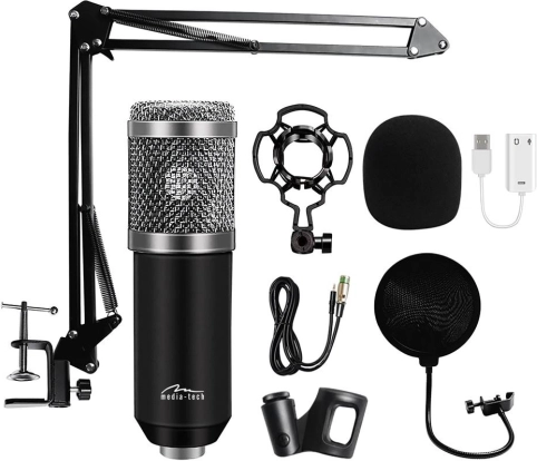 Studio microphone with condenser accessories