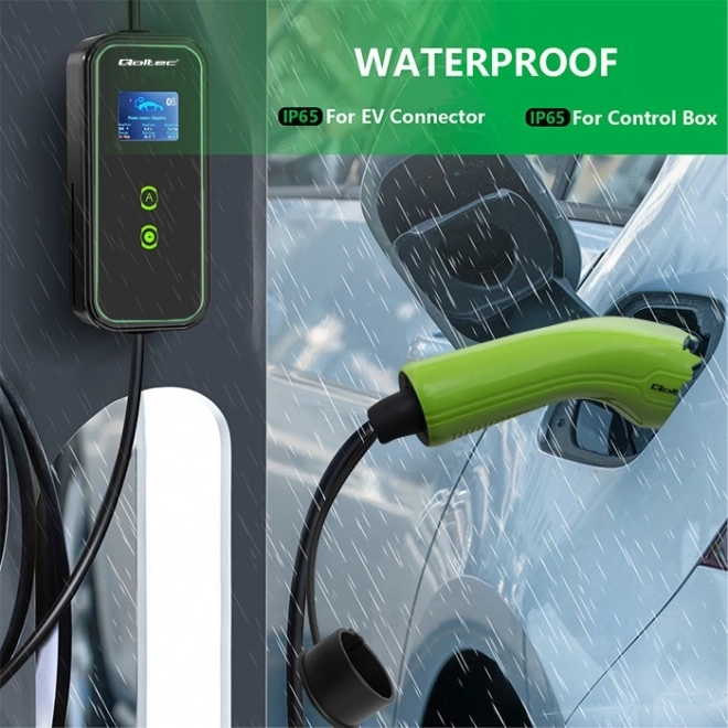Mobile Charger for Electric Cars Qoltec 11 kW with Display and Regulation