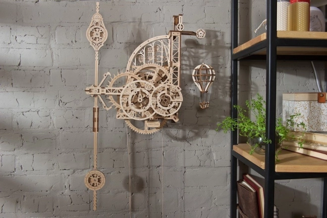Ugears 3D houten mechanische puzzel Muurklok Aero