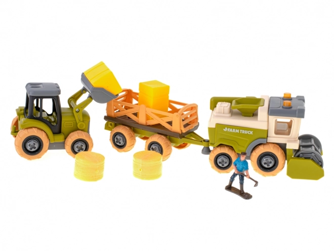 Farm Playset with Tractor and Tools for Kids