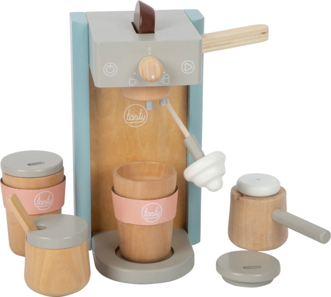 Machine à café en bois avec accessoires Tasty
