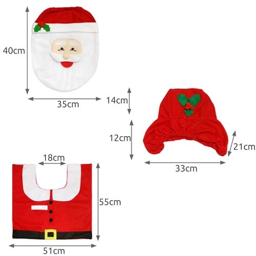 Kerst toilet hoes met tapijt Ruhhy 22360