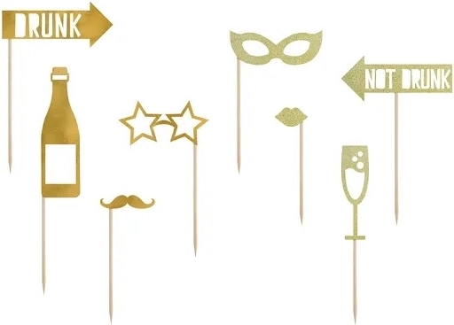 photo props Let's Celebrate gold – 8 pieces