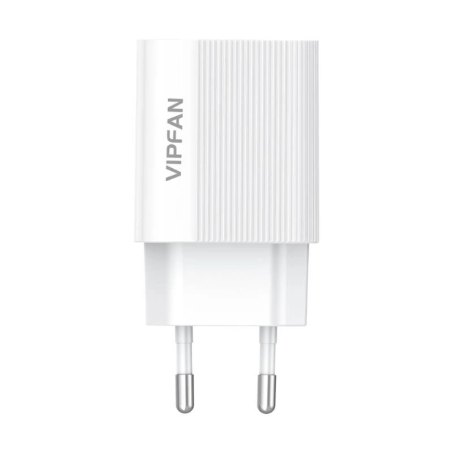 Wandoplader VFAN E01, 1x USB, 2,4 A (wit)