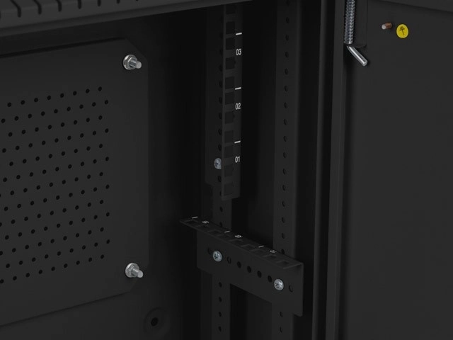 Wandmontierter Rack-Kleiderschrank 19 Zoll 4U+3U 540x200 niedriges Profil Schwarz