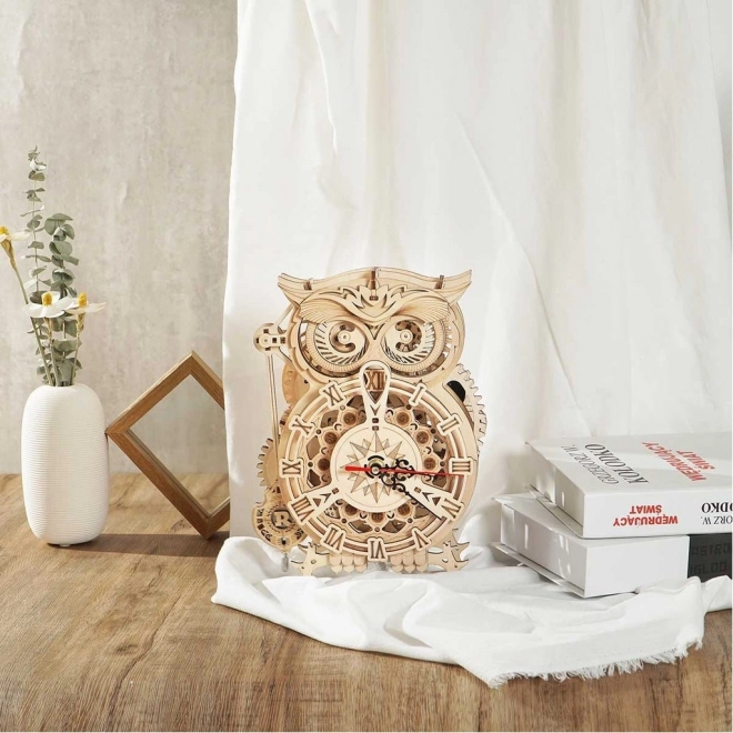 3D houten mechanische puzzel Uilen Klocken