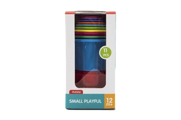 Kubus piramide stapelaar ronde plastic 11st in doos 11x20x11cm 12m+