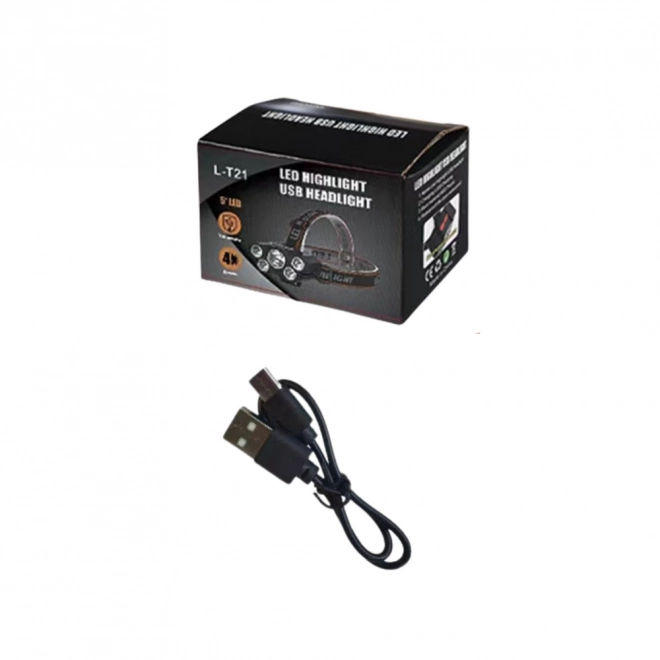 Lampe frontale LED avec 5 diodes et capteur de mouvement, 4 modes d’éclairage