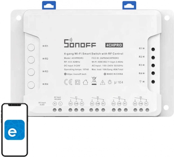 Wi-Fi slimme schakelaar Sonoff 4CHPRO R3