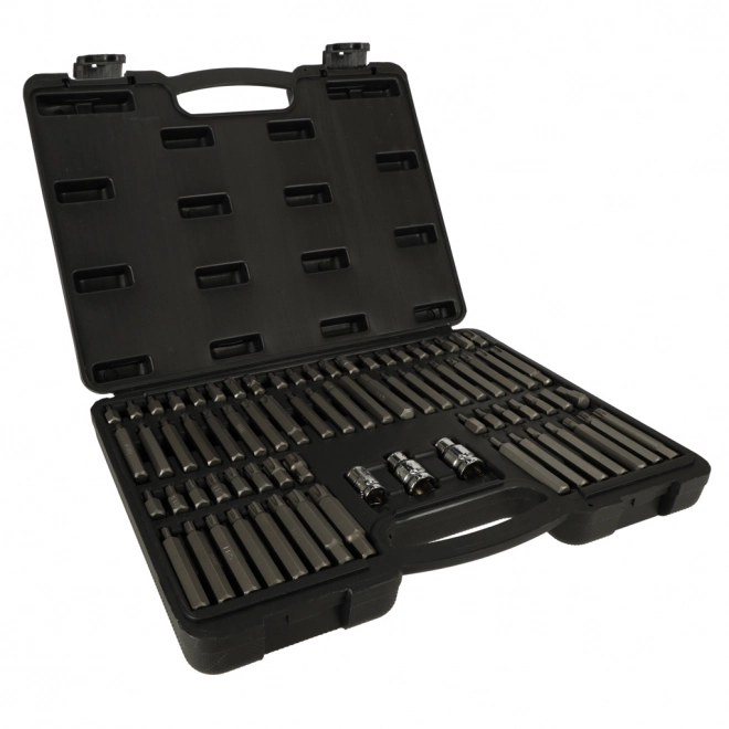 Set van korte en lange schroefbits + 3 adapters - 75 stuks