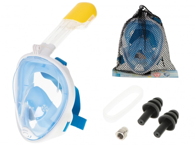Masque de plongée avec tuba Full Folding, taille S/M, couleur bleue