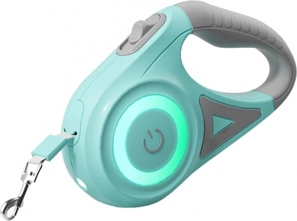 Rojeco automatisch hondenriem met LED 5 m – Groen
