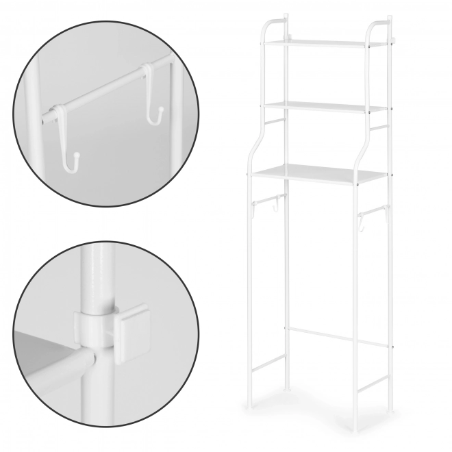 Hoge badkamerplank met 3 planken, aluminium constructie