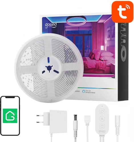 slimme wifi rgb led-strip gosund 5 m met tuya
