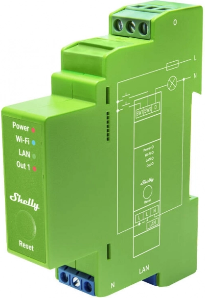 Shelly Pro Dimmer 1 – enkelkanaals slimme dimmer voor DIN-rail