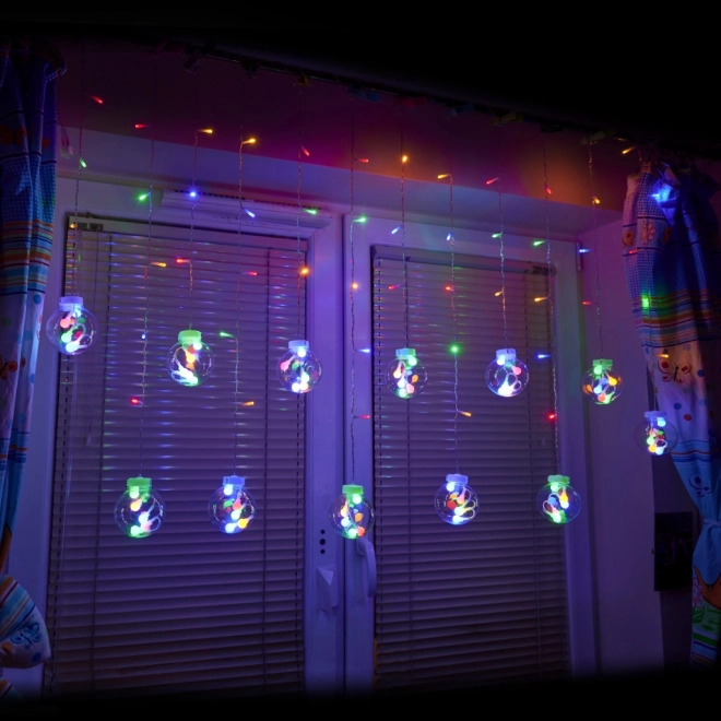 LED Lichterkette Vorhang Kugeln