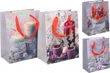Sac cadeau de Noël S 18 × 23 × 10 cm – en papier, avec anses renforcées