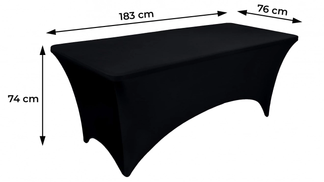Universele elastische hoes voor catering tafel 180 cm zwart