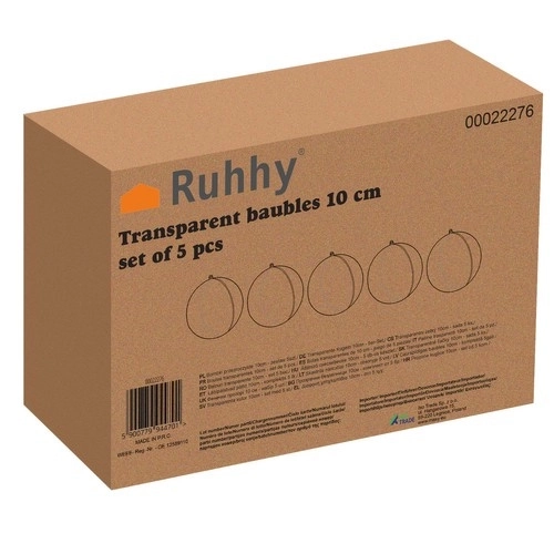 Durchsichtige Acryl-Weihnachtskugeln im Set - 10 cm (5 Stück)