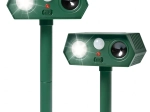 Ultrasonic Solar Animal Repeller with PIR Sensor, Set of 2