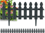 Clôture bordure de jardin grise 49 × 21 cm, lot de 4 pièces