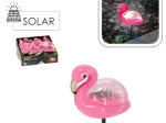 Lampe de jardin solaire flamant rose, blanc chaud, 10,5 × 5 × 17,5 cm