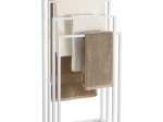Porte-serviettes sur pied à 4 bras – blanc mat