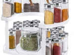 Organiseur d’épices de cuisine à deux niveaux rotatif