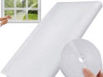 Window insect screen with self-adhesive hook-and-loop tape 180 × 150 cm – black