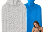 Wärmflasche mit Strickbezug 2 l – grau