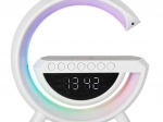 LED-RGB-Lampe mit kabellosem Laden, Radio, Wecker und Bluetooth-Lautsprecher