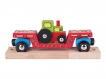 Bigjigs Rail wagon met tractor en twee rails
