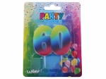 Rainbow Birthday Candle Number 60
