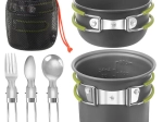 Opvouwbare TRIZAND kampeerset kookgerei 1,2 l van aluminium voor kamperen en trekking